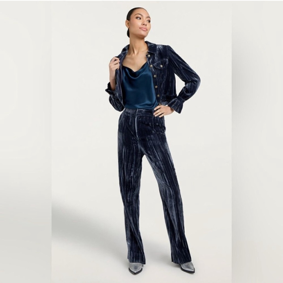 Cinq à Sept Collin’s Midnight Velvet Wide Leg Pants - Picture 6 of 11